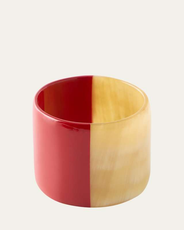 Horn & Red Lacquer Napkin Ring